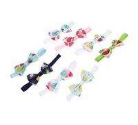 HOMSFOU 8pcs Pet Bow Tie Collars for Small and Medium Dogs and Cats, Fresh Fruit Pattern Bowtie Collar Set, Adjustable Summer Kitten and Puppy Neck Accessories Random Style