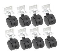 HOMSFOU 8pcs Replacement Office Chair Wheels with Brake, Heavy Duty Plastic Caster Wheels for Office Chairs, Strong Loading Capacity, Suitable for Carpet Floors and Furniture Casters