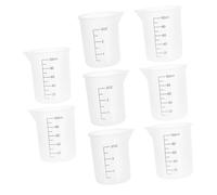 HOMSFOU 8pcs Silicone Measuring Cups with Precise Scale for Resin Mixing Non Stick Flexible Casting Cups with Ergonomic Spout for Mess Pouring Compact Kitchen Accessories for DIY Crafts