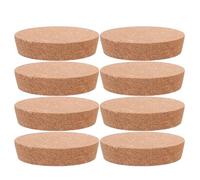 HOMSFOU 8pcs Tapered Cork Wine Stoppers Set, Small Natural Cork Bottle Plugs for Wine Bottles, Glass Decanters, and Craft Use, 3.7x3.4x0.8in, Suitable for Bar and Kitchen Sealing