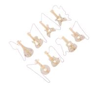 HOMSFOU 8pcs Wood Guitar Cutouts for Unfinished Rustic DIY Craft Supplies Music Theme Party Decor S Interactive Painting Ornaments Natural Wooden Guitar Tags