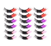 HOMSFOU 9 Pairs Colored False Eyelashes Multi-layer Wispy Lashes for Fuller Look more Attractive Eyes, Imitation Material, for Daily Life and Date Makeup