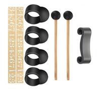 HOMSFOU 9pcs Set Pan Drum Finger Pick Percussion Accessories for Steel Tongue Drum Beginners with Silicone Material and Black Colour to Create Purer Sound and Prevent Mallets from Rolling