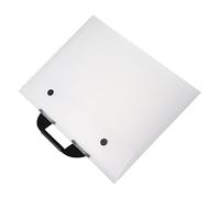 HOMSFOU A3 Portable Art Portfolio Bag White Button Design Large Poster Storage Folder Handheld Artwork Carrier for Artists and Creatives