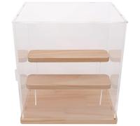 HOMSFOU Acrylic 3-tier Display Stand for Action Figures, Model Case Storage Box with Stair-step Design, 22x18x23.5cm Figurine Display Organizer for Collectibles and Home Décor