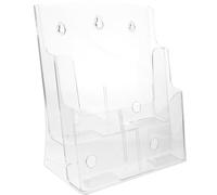 HOMSFOU Acrylic Standing File Organizer, Two Tier Wall Mounted Holder | Surface, Stable Base Design, for A4 Documents, Catalogs, Teachers and Office Workers