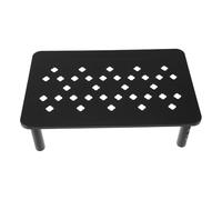 HOMSFOU Adjustable Cat Feeder Stand with Non-slip Elevated Holder for Indoor Use, Black Cold Rolled Steel and Plastic Construction, Supports Healthy Eating Posture for Cats and Small Dogs
