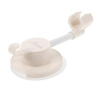 HOMSFOU Adjustable Shower Head Holder Bathroom Accessory Cream Color Adhesive Mount for Shower Handles No Drill Handheld Sprayer Bracket with Smooth Finish and Strong Bearing Capacity