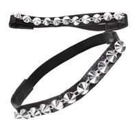 HOMSFOU Adjustable Silver Rivet Heel Strap for High Heels Small Fixing Shoe Band with Black Base Daily Use Punk Style Shoe Strap for Women’s Pumps