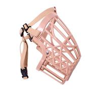 HOMSFOU Adjustable Small Dog Muzzle Nylon Plastic Breathable Mouth Cover for Pets 24cm Snout Circumference Anti-biting Anti-barking Muzzle Suitable for Dogs around 9kg