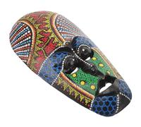 HOMSFOU African Masks Wooden African Mask Hand Painted Tribal Tiki Wall Hanging Decor Aboriginal Wall Sculpture for Good Luck Protection Random Pattern