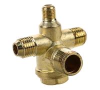 HOMSFOU Air Compressor Four-Way Threaded Non-Return Valve Copper Check Valve for Stable Air Pressure Control and Pipeline Connection with Corrosion-Resistant Material