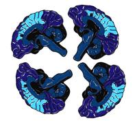 HOMSFOU Alloy Human Brain Brooch 4pcs, Chic Brain-Shaped Pins for Clothing and Backpacks, Suitable for ’ Goodie Bags