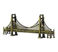 HOMSFOU American Golden Gate Bridge Statue Desktop Bridge Model Craft San Francisco Gate Bridge Figurines Metal World Building Model Home Desk Decoration