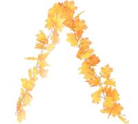 HOMSFOU Artificial Maple Leaf Vine Garland for Wall Hanging in Orange, Silk Cloth and Plastic Material, for Autumn Decoration, Thanksgiving and Halloween Parties, Indoor and Garden Hanging