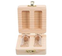 HOMSFOU Baby Tooth Holder Baby Tooth Keepsake Box Wooden Deciduous Teeth Holder Umbilical Cord Storage Bottles Fetal Hair Collection Box Souvenir Box for Lost Teeth Baby Shower