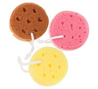 HOMSFOU Back Scrubber and Bath Sponge 3Pcs Set Round Seaweed Bathing Sponges with Honeycomb Foam for ’S Shower Use and Skin Surface Cleaning