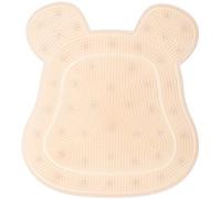 HOMSFOU Beige Silicone Foot Massage Mat with Suction Cups, Wall-Mounted Shower Foot Scrubber and Back Massager Pad for Bathing and Reflexology Spa