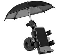 HOMSFOU Bike Phone Stand with Umbrella and Metal Handle, Weather-Resistant Mount for Motorcycles and Bicycles, Suitable for Outdoor Cycling and Navigation