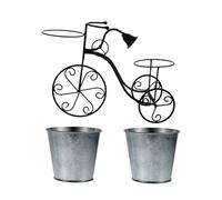 HOMSFOU Bike Shape Flowerpot Holder Iron Stand for Office Display | Vintage Chic Decorative Rack, Tabletop Stability, for Green Plants and Mini Herb Pots