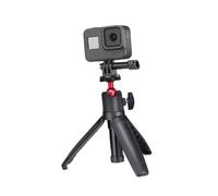 HOMSFOU Black Aluminum Alloy Selfie Stick Tripod with Telescopic Design and Universal 1/4 Inch Screw Port, Stable Camera Holder for Outdoor Live Streaming and Phone Mount