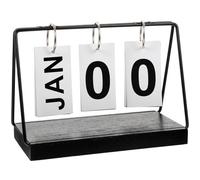 HOMSFOU Block Countdown Calendar Day Countdown Calendar Wooden and Iron Material Manual Block Turning Easy to Use Decor for Teacher Desk