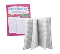 HOMSFOU Books Elementary Math Workbook for Beginners Daily Mixed Operations Practice with Addition Subtraction Multiplication Division Exercises Pages Per Book with Answers for Students
