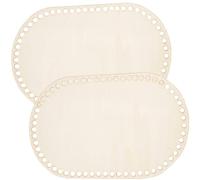 HOMSFOU Bottom Bag Base Pad Bag Base for Crochet Wooden Basket with Delicate Shape Design Easy to Use Beige 2pcs Fashion DIY Home Decoration