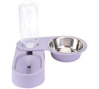 HOMSFOU Bowl Container Corner Feeding Dual-use Pet Folding Rotatable and with Automatic Water Dispenser, Space-saving Design for Cats Dogs for Home and Travel