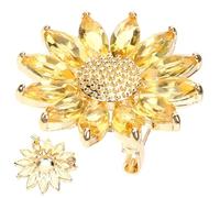 HOMSFOU Brooch Design Or Flower Daisy for Golden Alloy Women Pin, Crystal Valentine's Decorative Pin Adds Charm Decorating on Day Or Christmas Shirt Or Dress