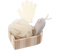 HOMSFOU Bucket Bath Set Foot Scrubbing Tool Foot File Bathing Scrubber Gloves for Body Clean Kit Exfoliating Body Scrub in Shower Accessories