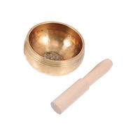 HOMSFOU Buddah Singing Bowl Mallet 1set Buddhist Music Bowl Instruments Nepalese Singing Bowl Musical Instruments Bell Brass Singing Bowl Ringing Bowls Bowls Wood Earth Tones Speakers