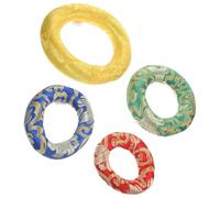HOMSFOU Buddhist Instruments Cushion 4pcs Ring Cushions Cotton Cloth with Good Luck Cloud Pattern, Fits Singing Bowls for Yoga and Meditation, 10-16cm Random Color