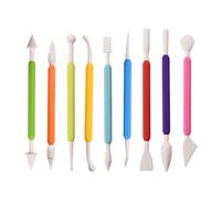 HOMSFOU Cake Sculpting Tool and Fondant Modeling Set 9Pcs Multifunctional Baking Sculpting for Home Bakery and Cafe Use, Sturdy Plastic Material with Precision Carving and Decorating