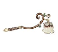 HOMSFOU Candle Snuffer Painted Flower Candle Extinguisher Vintage Rhinestone Wiccan Pagan Spiritual Religious Candle Tool for Putting Out Candle Wick Flame Safely
