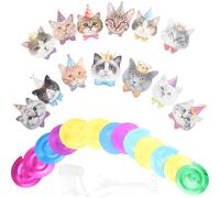 HOMSFOU Cat Hanging Swirl Decorations for Birthday Party, Spiral Pendant Cute Kitten Faces, Ceiling Ornaments for Kitty Party Supplies and Cat-themed Events