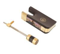 HOMSFOU Cello Bow Frog Replacement with Bow Button Screws, Wooden and Metal Material, Easy to Use and Close the String, Cello Accessory for Instrument Maintenance
