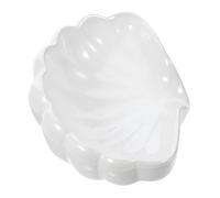 HOMSFOU Ceramic Bathroom Soap Dish Shell Shape Self-draining Soap Holder White Porcelain Tray for Shower Sink Countertop