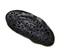 HOMSFOU Ceramic Butterfly and Bee Feeder Tray 8.25-inch Obsidian Shell Water Dish Outdoor Butterfly Feeding Container Natural Puddler for Garden Wildlife