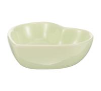 HOMSFOU Ceramic Heart-shaped Hamster Bowl with Anti-tip Design, Small Animal Food Dish for Hamsters, Rabbits, and Guinea Pigs, Green Pet Cage Accessory for Feeding and Watering