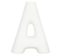HOMSFOU Ceramic Letter Vase Ab Alphabet Design Decorative White Ceramic Vase for Desktop Decor and Home Accessory