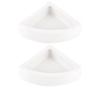 HOMSFOU Ceramic Reptile Feeding Bowls Feeding Dish 2 Pcs Triangle Shape White Easy to Clean and Stable Desktop Standing for Lizards and Reptiles for Bearded Dragon and Other Pets