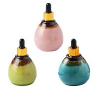 HOMSFOU Ceramic Sub Bottles 3Pcs Essential Oil Dropper Bottles with 95Ml Capacity for Kitchen Oil Dispensing