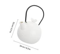 HOMSFOU Ceramic Teapot White Japanese Style Butterfly Embossed with Practical Filter for Loose Leaf Tea Household Tea Pot and Kitchen Use