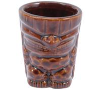 HOMSFOU Ceramic Tiki Mug Small Cocktail Cup 50ml Lightweight Smooth Touching Feeling, Practical Mini Tiki Glass for Party and Home Use