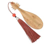 HOMSFOU Chinese Traditional Pipa Bookmark Wooden Musical Instrument Decor for Reading Study Gift DIY Creative Page Marker for Book Lovers