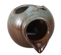 HOMSFOU Circulating Waterfall Ceramic Jar Fountain Spitter Small Kiln-change Pot Indoor Aquarium Decor Tabletop Garden Water Feature for Hydroponic Plants and Pond Filtration