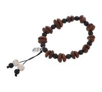HOMSFOU Coffee Bean Charm Accessory Stretchy Beaded Bracelet Minimalist Coffee Lover'S Wristband Natural Handmade Jewelry for Daily Wear Comfortable Lightweight Design