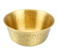 HOMSFOU Copper Water Offering Bowl Small Smooth Surface Polished Finish for Temple Worship and Home Decoration