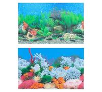 HOMSFOU Coral Reef Decorative Stickers for Aquarium Background Double-side Fish Tank Cling Tropical Aquarium Plants Sticker for Fish Tank Decoration Style